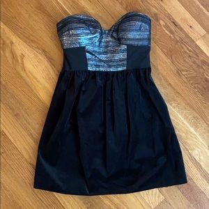 Tibi Size 0 Black Velvet Strapless Dress